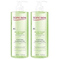 Topicrem AC Purifying Cleansing Gel 2 x 400ml To cleanse, remove make-up and purify combination to oily skins