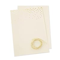 Gartner Studios Gold Foil Dots Print at Home Wedding Program Kit, Ivory, 5” x 7”, Set of 50,Cream and Gold