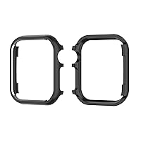Metal Case for Apple Watch Series 7 41mm 45mm Shiny Aluminium Alloy Bumper for iWatch 6 SE 5 3 40mm 44mm Frame Protective Covers (Color : Black, Size : 40mm)