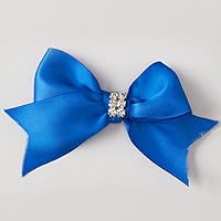 Homeford Pre-Tied Satin Bows with Rhinestone (Large, Royal Blue)