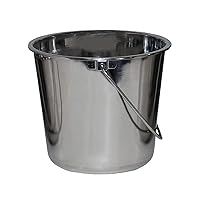 Grip Stainless Steel Bucket (1 Gallon) - Great for Pets, Cleaning, Food Prep - Hang on Fences, Cages, Kennels - Home, Garage, Workshop
