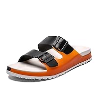 Mens Double Buckle Adjustable Pillow Slippers Ultra Cushion Sandals Outdoor Beach Shoes for Men