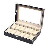 Watch Case, 12 Slot Watch Box PU Leather Watch Organizer Case, for Men and Women Presents (Color : A, Size : 30 x 20 x 8cm)