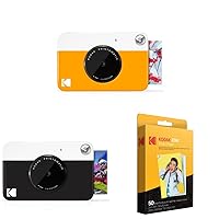 Kodak Printomatic Digital Instant Print Camera (Yellow) & Printomatic Digital Instant Print Camera (Black) & 2
