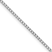 10k White Gold 1mm Box Chain Necklace Jewelry for Women - Length Options: 16 18 20 22 24