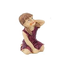 Melody Jane Dollhouse Little Girl Sitting Plum Dress 1:12 People Resin Modern Figure