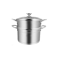 MEIYITIAN Steamer Household Stainless Steel Steamer Large Capacity Thickened 2-Layer Steamer Induction Cooker