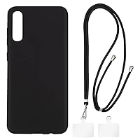 Samsung Galaxy A70 Case + Universal Mobile Phone Lanyards, Neck/Crossbody Soft Strap Silicone TPU Cover Bumper Shell for Samsung Galaxy A70 (6.7”)