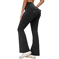 SEASUM Pocket Flare Leggings for Women V Waist Cargo Leggings High Waisted Yoga Casual Pants Bootcut Workout Pants