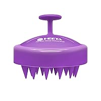 HEETA Scalp Massager Hair Growth, Scalp Scrubber with Soft Silicone Bristles for Hair Growth & Dandruff Removal, Hair Shampoo Brush for Scalp Exfoliator, Purple
