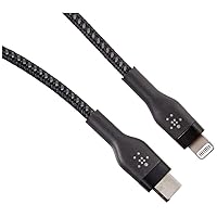 Belkin BoostCharge Pro Flex Braided USB Type C to Lightning Cable 2Pack (1M/3.3FT), MFi Certified 20W Fast Charging PD Power Delivery for iPhone 13, 12, 11, Pro, Max, Mini, SE, iPad and More - Black