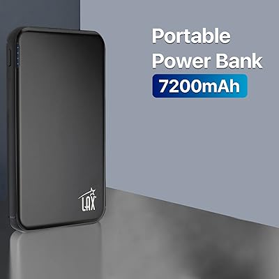 LAX - Aluminum 7200mAh Power Bank with USB-C - Black