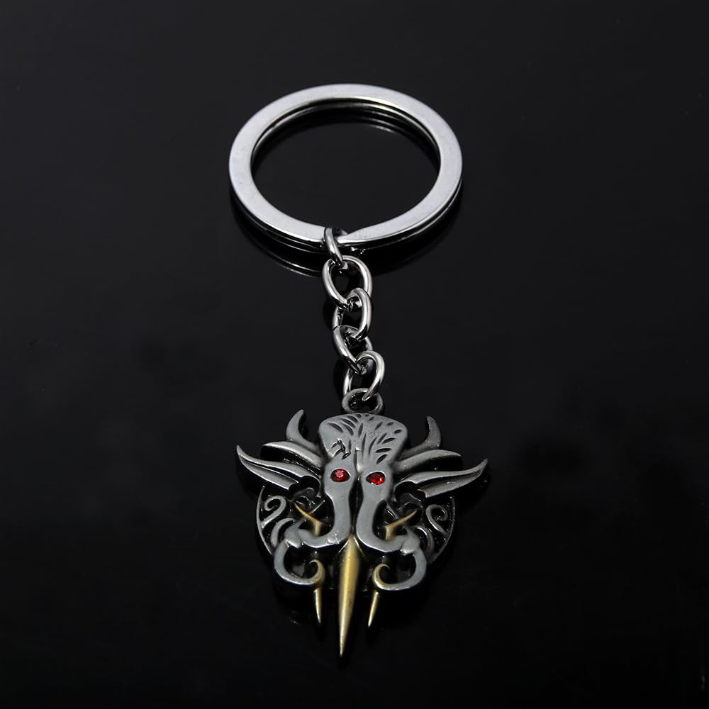 BG3 Baldur Merch Ghost Skull Head Keychain Necklace Pendant Crest Cosplay Props Game Accessories Gate Metal Badge