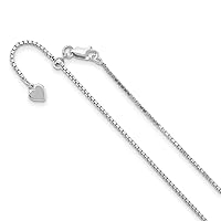 925 Sterling Silver Adjustable Box Chain Necklace Jewelry Gifts for Women in Silver Choice of Lengths 22 30 11 and 0.8mm 1.1mm 1.2mm 1.3mm 1mm