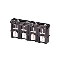 by Powerpax Slimline 9 Volt Battery Storage Caddy, Black, Holds 4 Batteries (Not Included)