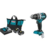 Makita BL1840BDC2 18V LXT Lithium-Ion Battery and Rapid Optimum Charger Starter Pack (4.0Ah) with XPH12Z 18V LXT Lithium-Ion Compact Brushless Cordless 1/2