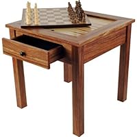 Premium Wooden 3-in1 Chess & Backgammon Table Set - Comes with Bonus Deck of Cards!