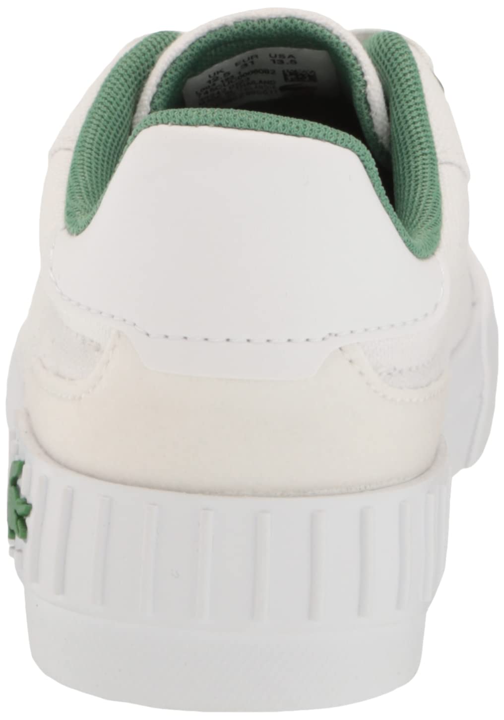 Lacoste Kids L004 Sneaker, White/Green, 7.5 US Unisex Toddler