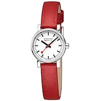 Mondaine Women's 'Sbb' Swiss Quartz Stainless Steel and Leather Casual Watch, Red - MSE.26110.LCV