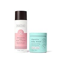 Glycolic Body Scrub & Smoothing AHA Body Lotion Bundle | Fights Breakouts and Hydrates Skin