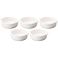 Set of 5, White 4.7 inches (12 cm) Round Au Gratin (Banko Ware) [5.7 x 4.8 x 1.9 inches (14.6 x 12.3 x 4.8 cm) | Au Gratin Dish