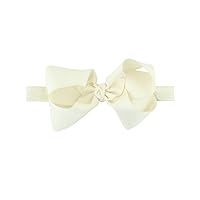 RuffleButts® Girls Ivory Bow Headband - One Size