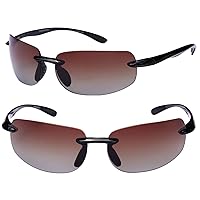 The Influencer 2 Pair of Lightweight Sport Wrap Polarized Sunglasses for Men and Women - 2 Hard Cases Included