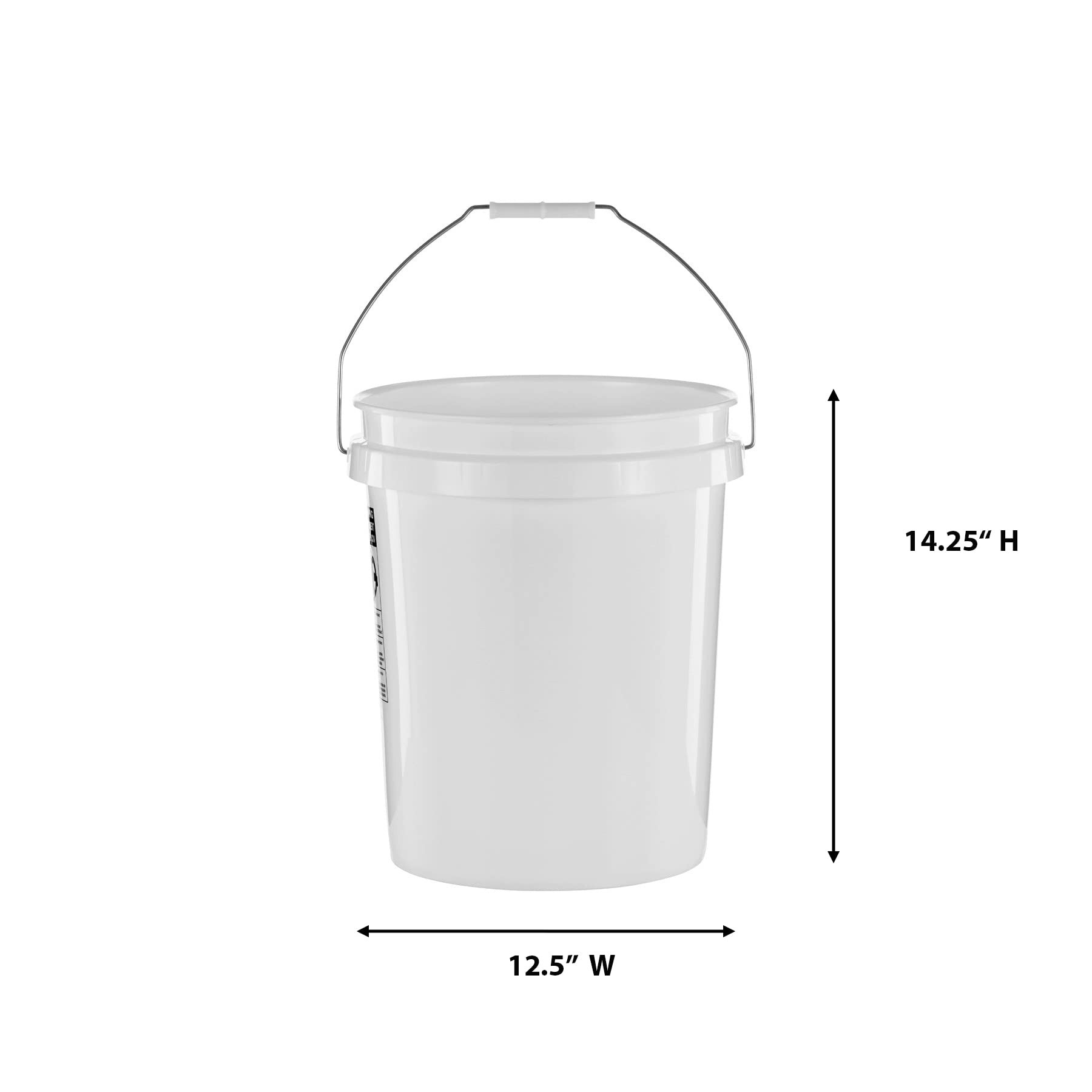 United Solutions 5 Gallon Bucket, Heavy Duty Plastic Bucket, Comfortable Handle, Easy to Clean, Perfect for on The Job, Home Improvement, or Household Cleaning; White, Pack of 3