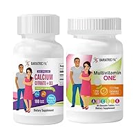 BariatricPal 30-Day Bariatric Vitamin Bundle Multivitamin ONE 1 per Day! Iron-Free Orange Citrus Chewable Easy Swallow Calcium Citrate (600mg) and D3 Coated Tablets