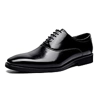 Men's Vegan Leather Oxfords Brogue Wingtips Lace Up Style Pointed Toe Shoes Slip Resistant Formal
