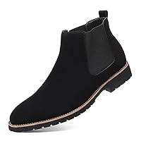 Mens Chelsea Ankle Boot Suede Leather Slip-On Classic Dress Comfort Casual Chukka Boots
