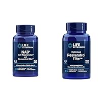 NIAGEN NAD+ Cell Regenerator, Resveratrol Elite, Quercetin & Fisetin Longevity Supplement Bundle, 60 Capsules