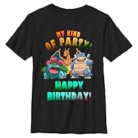 Pokemon Kids Birthday Party Boys Short Sleeve Tee Shirt