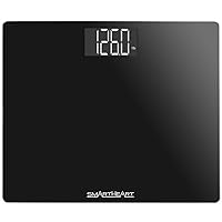 SmartHeart Wide Platform Digital Weight Scale | 551 lbs / 250 kg Capacity | Tempered Glass Auto-On | Quick, Accurate Body Weight Measurements | Measurement Modes: LBS, KG or ST