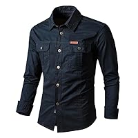 Cotton Men's Shirt Long Sleeve Business Casual Solid Color Slim fit Workwear Casual Business Shirt