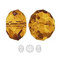 50pcs Adabele Austrian 8mm Faceted Loose Rondelle Crystal Beads Amber Yellow Spacer Compatible with 5040 Swarovski Crystals Preciosa SS1R-807