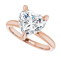 JEWELERYIUM 3 CT Heart Cut Colorless Moissanite Engagement Ring, Wedding/Bridal Ring Set, Halo Style, Solid Sterling Silver, Anniversary Bridal Jewelry, Precious Ring for Wife