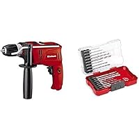 Einhell Hammer Drill TC-ID 650 E (650 W, Drilling Capacity Diameter Wood 25 mm, Concrete 13 mm, Metal 10 mm, Metal Depth Stop, Belt Hook, Includes 16-Piece Drill Set)