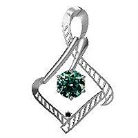 1.65 ct Vs2 Silver Plated Round Solitaire Real Moissanite Solitaire Pendant white Green