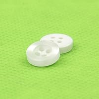 50Pcs of Multicolor Wide Edge Resin Button - Hand Sewing DIY Pearlescent Button - Replacement Button for Shirts Cotton Jackets White 9mm X 50Pcs