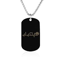 Dog Paw Heartbeat Necklace Custom Memorial Necklace Personalized Photo Pendant Jewelry for Women Men