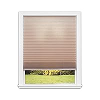 Redi Shade No Tools Easy Lift Trim-at-Home Cordless Pleated Light Filtering Fabric Shade Natural, 36 in x 64 in, (Fits windows 19 in - 36 in)