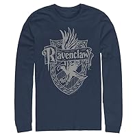 Harry Potter Big & Tall Sorcerer's Stone Ravenclaw Crest Men's Tops Long Sleeve Tee Shirt, Navy Blue, 5X-Large