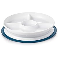 Tot Stick & Stay Suction Divided Plate - Navy