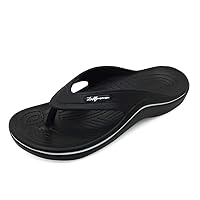 Luffymomo Mens Arch Support Sandals Sport Toe-Post Flip Flop Casual Comfort Thong