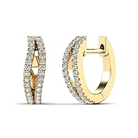 14K Yellow Gold 1/4ct TDW Diamond Hoop Earrings (H-I, I1-I2)