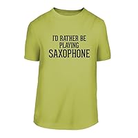 I'd Rather Be Playing Saxophone - A Nice Men's Short Sleeve T-Shirt Shirt, Yellow, Large