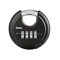 DAYGOS Combination Disc Padlocks for Outdoor - Heavy Duty 4 Digit Code Lock, Combo Discus Lock for Storage Unit,Gate,Fence,Traile(3/8-in Shackle,1PCS,Black)