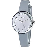 AVGI Women's Analog Silicone Strap Wrist Watch, gray, Classic