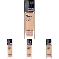 Maybelline Fit Me Dewy + Smooth Foundation Makeup, Nude Beige, 1 Count (Pack of 4)